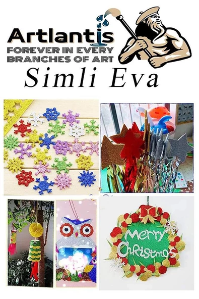 Siyah Yapışkanlı Simli Eva 35x50 cm 3 Adet Simli Yapışkanlı Eva Süngeri Okul Kreş Anasınıfı Elişi Etkinlikleri Hobi - 2