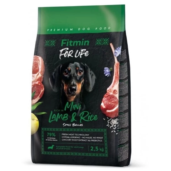 Fitmin For Life Mini Irk Kuzu Etli ve Pirinçli Yetişkin Köpek Maması 2.5 Kg - 1