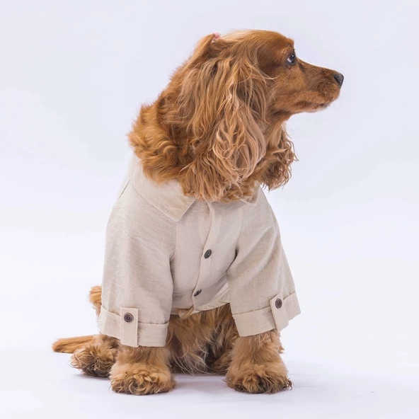 PawStar Bej Linen Look Gömlek - 2
