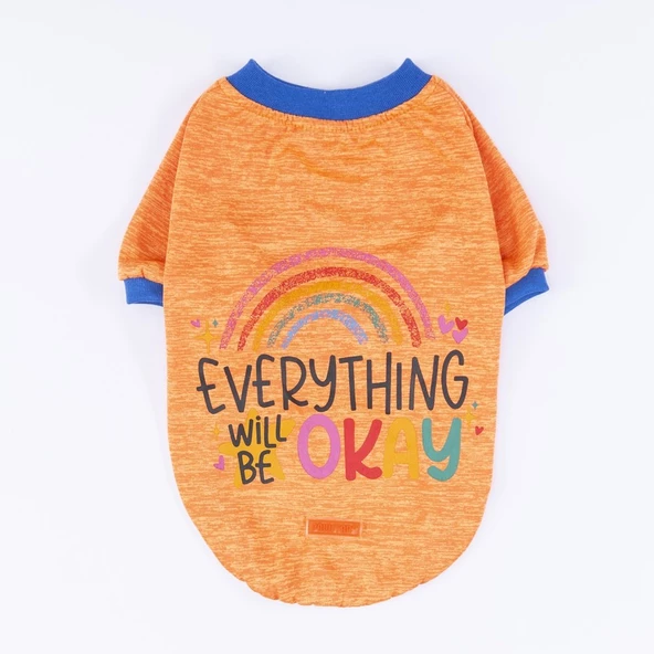 PawStar Turuncu Everything Will Be Okay Küçük Irk Sweat - Resim 4