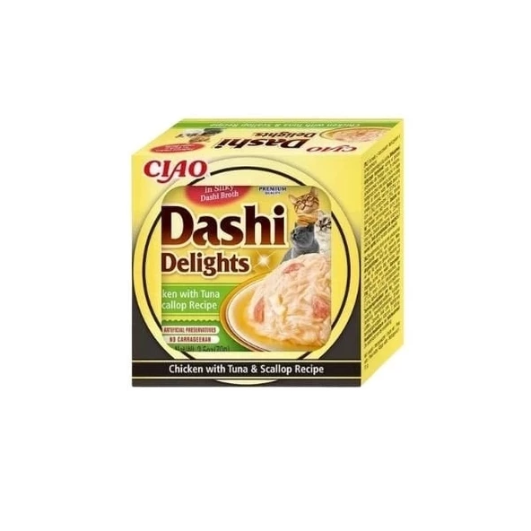 Inaba Ciao Dashi Delights Ton Balıklı Tavuklu ve Deniz Taraklı Kedi Çorbası 70 Gr - 2