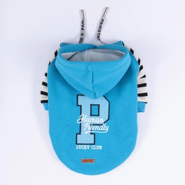 PawStar Turkuaz Lucky Club Hoodie Küçük ve Orta Irk - Resim 5