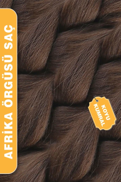 Afrika Zenci Örgüsü Rasta Ve Box Braid için Sentetik Saç - Koyu Kumral - Resim 3