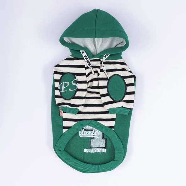 PawStar Yeşil Lucky Club Hoodie Küçük ve Orta Irk - 5