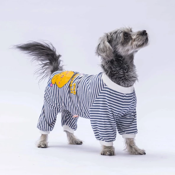 PawStar Lacivert Let Me Sleep Pijama Tulum - Resim 2