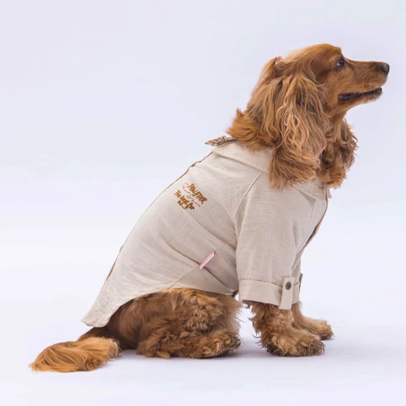 PawStar  Bej Linen Look Gömlek - 3