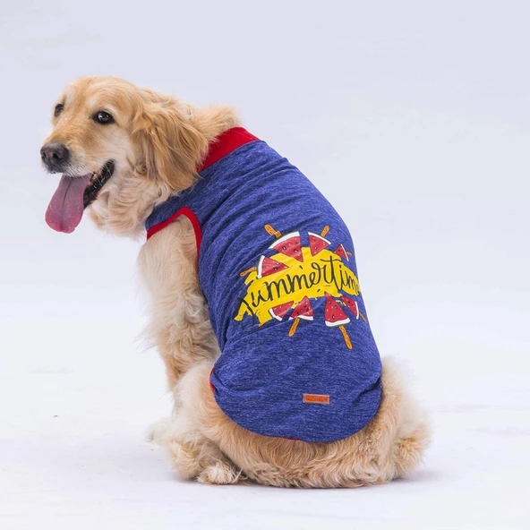 PawStar Lacivert Summer Büyük Irk T-Shirt