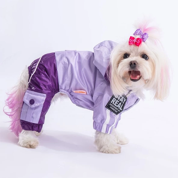 PawStar Lila Mor Bicolor Tulum Yağmurluk Küçük ve Orta Irk - 3