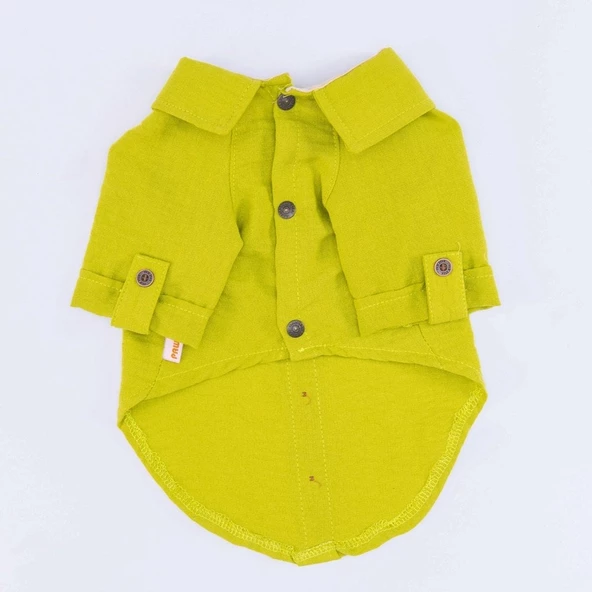 PawStar Yeşil Linen Look Gömlek - Resim 5