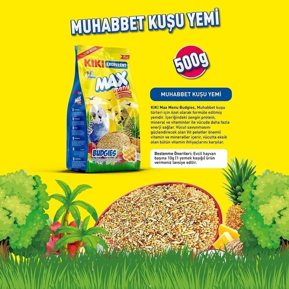 Kiki Excellent Max Menu Ballı Muhabbet Kuşu Yemi 500 Gr - 2