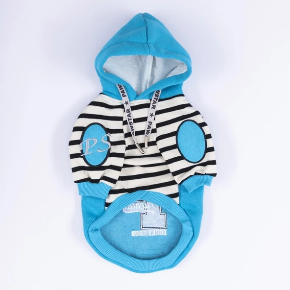 PawStar Turkuaz Lucky Club Hoodie Küçük ve Orta Irk - Resim 6