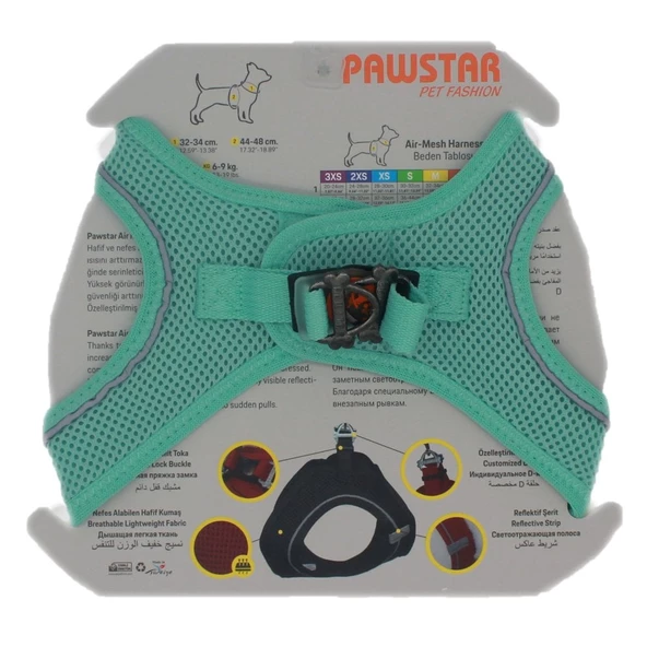 PawStar Mint Airmesh Köpek Göğüs Tasması - Resim 5