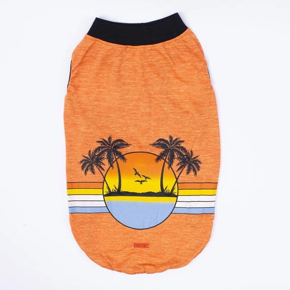 PawStar Turuncu Sunrise Büyük Irk T-Shirt - 3