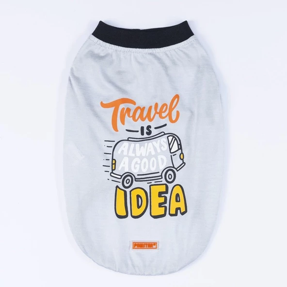 PawStar Gri Travel Büyük Irk T-Shirt - 4