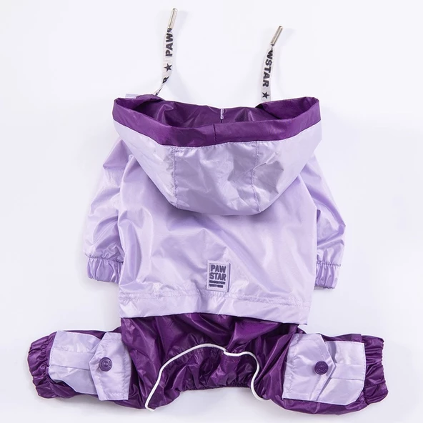 PawStar Lila Mor BiColar  Büyük Irk Yağmurluk - Resim 4