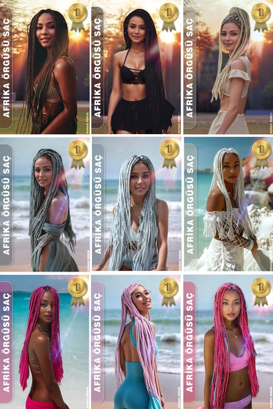 Afrika Zenci Örgüsü Rasta Ve Box Braid için Sentetik Saç - Koyu Kumral - Resim 4