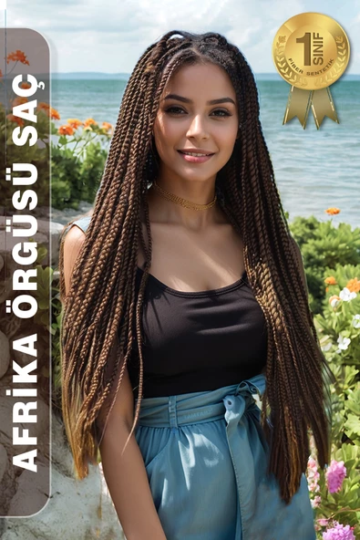 Afrika Zenci Örgüsü Rasta Ve Box Braid için Sentetik Saç - Orta Kumral