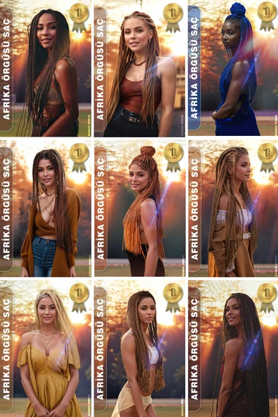 Afrika Zenci Örgüsü Rasta Ve Box Braid için Sentetik Saç - Koyu Sarı - Resim 5