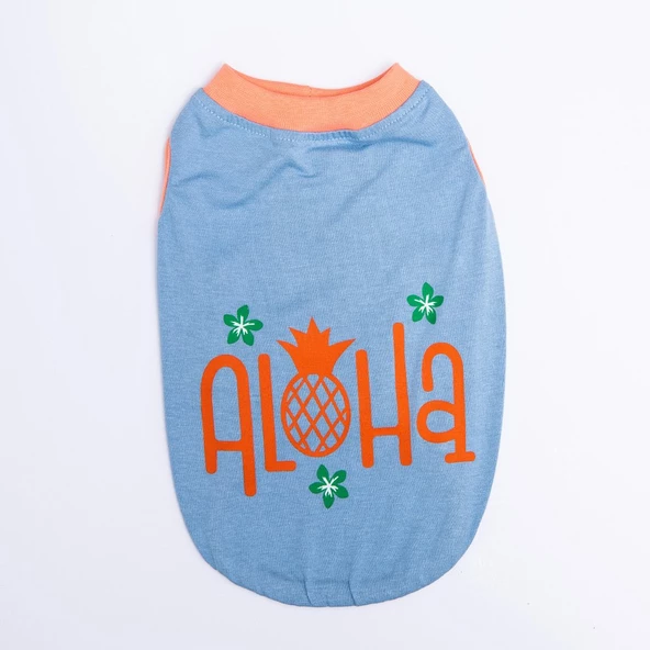 PawStar Mavi Aloha T-Shirt - Resim 2
