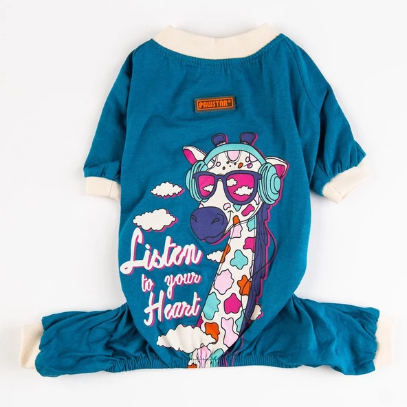 PawStar Mavi Giraffe Penye Tulum - 3