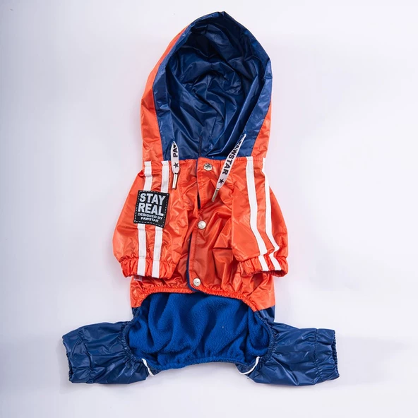 PawStar Turuncu Lacivert Bicolor Tulum Yağmurluk Küçük ve Orta Irk - 6