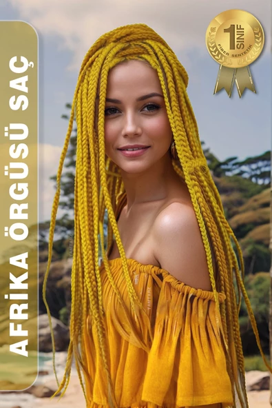 Afrika Zenci Örgüsü Rasta Ve Box Braid için Sentetik Saç - Koyu Sarı