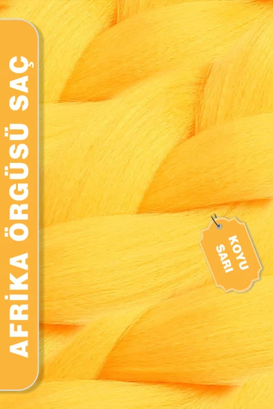 Afrika Zenci Örgüsü Rasta Ve Box Braid için Sentetik Saç - Koyu Sarı - Resim 3