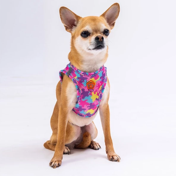 PawStar  Airmesh Rose Camouflage Göğüs Tasması - 2