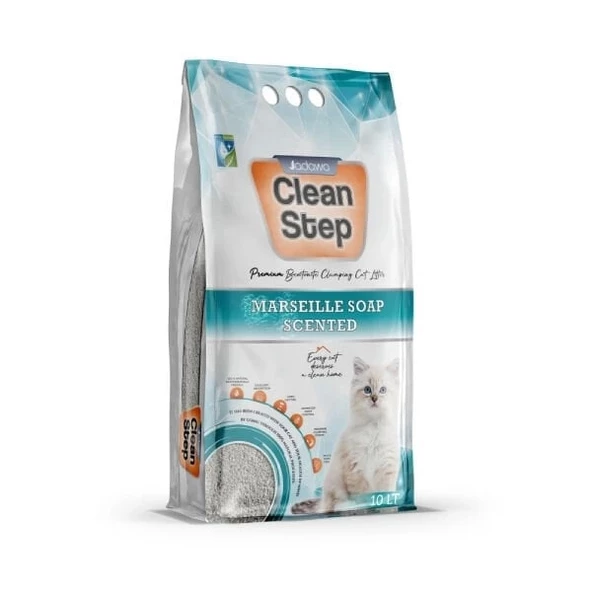 Clean Step Aktif Karbonlu Marsilla Kokulu İnce Taneli Topaklanan Bentonit Kedi Kumu 5 Lt