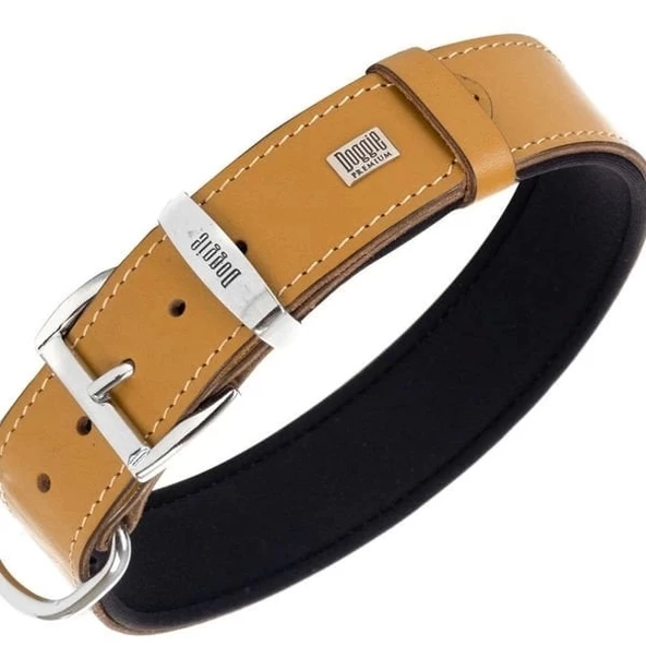 Doggie Comfort Deri Nazar Boncuklu Köpek Boyun Tasması Medium Camel 4x52-60 Cm - 2