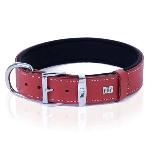 Doggie Comfort Deri Nazar Boncuklu Köpek Boyun Tasması Large Kırmızı 3.5x52-60 Cm - 3
