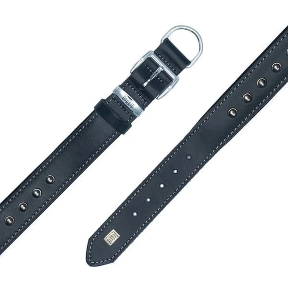 Doggie Comfort Deri Çivili Köpek Boyun Tasması Medium Siyah 3.5x47-55 Cm - 5