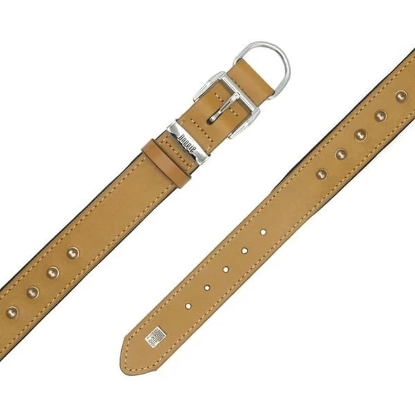 Doggie Comfort Deri Çivili Köpek Boyun Tasması Medium Camel 3.5x47-55 Cm - 5