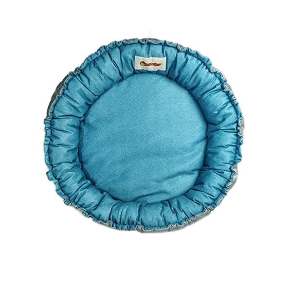 Petzz Sunflower Çift Taraflı Peluş Kedi ve Köpek Yatağı Gri/Mavi 85 Cm - 3