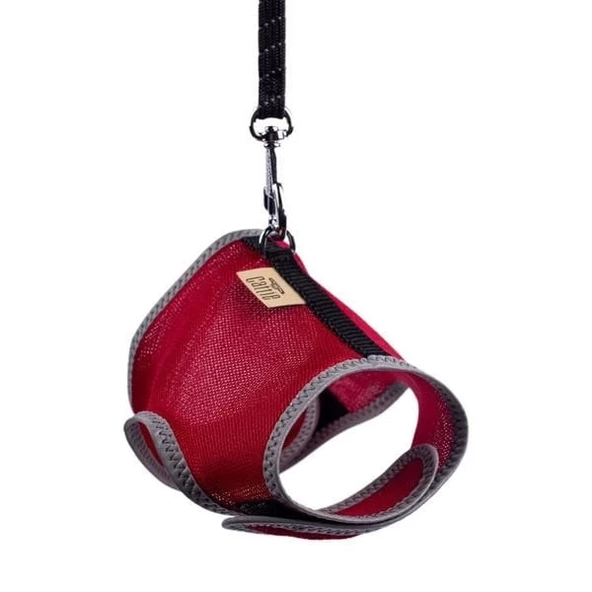 Cattie Havalı Dokuma Kedi Göğüs ve Gezdirme Takımı Small Kırmızı 1x20-30 Cm - 2