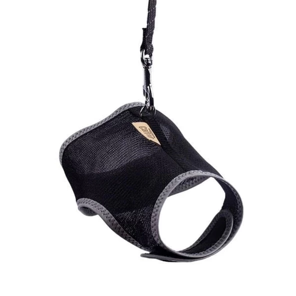 Cattie Havalı Dokuma Kedi Göğüs ve Gezdirme Takımı Small Siyah 1x20-30 Cm - 2
