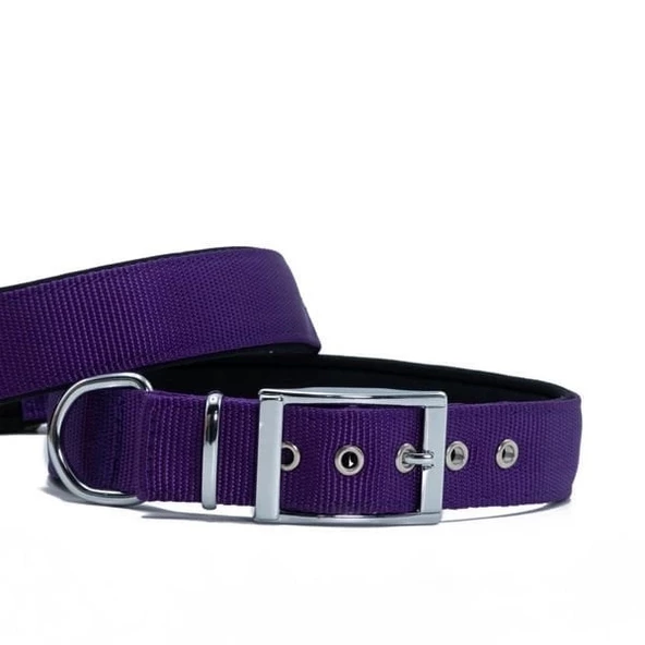 Doggie Elit Dokuma Köpek Boyun Tasması Medium Mor 3x42-50 Cm - 1