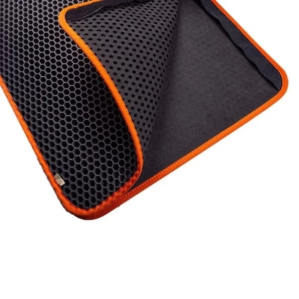 Cattie Altıgen Model Kum Toplayıcı Fonksiyonel Kedi Paspası Medium Turuncu 37x50 Cm - 4