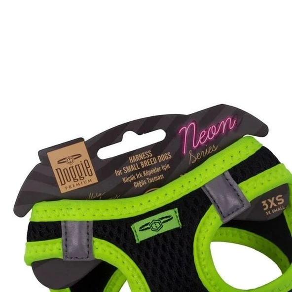 Doggie Havalı Dokuma Neon Küçük Irk Köpek Göğüs Tasması Xxxsmall Sarı 22-26 Cm - 3