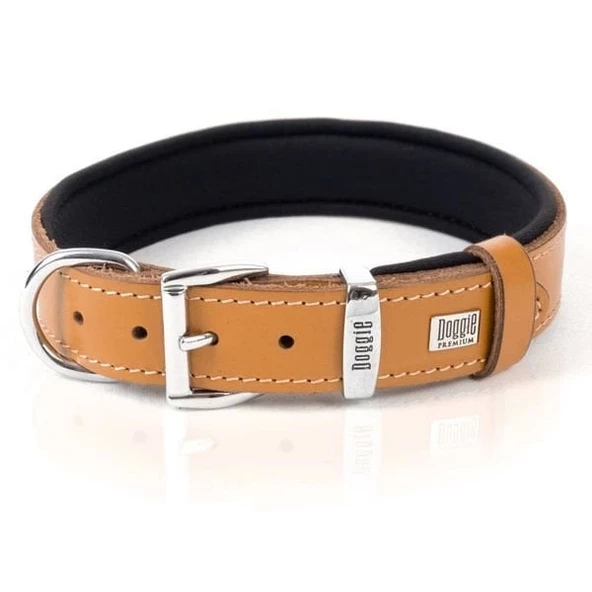 Doggie Comfort Deri Nazar Boncuklu Köpek Boyun Tasması Medium Camel 3x42-50 Cm - 4