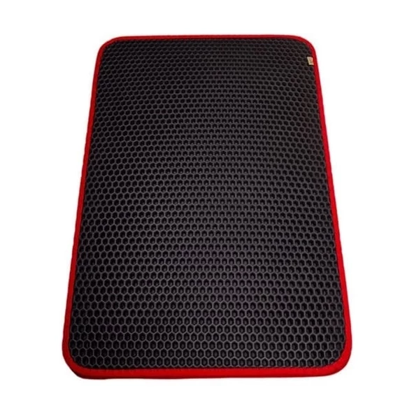Cattie Altıgen Model Kum Toplayıcı Fonksiyonel Kedi Paspası Medium Kırmızı 37x50 Cm - 2