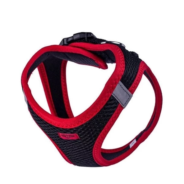 Doggie Havalı Dokuma Neon Küçük Irk Köpek Göğüs Tasması Small Kırmızı 32-38 Cm - 4