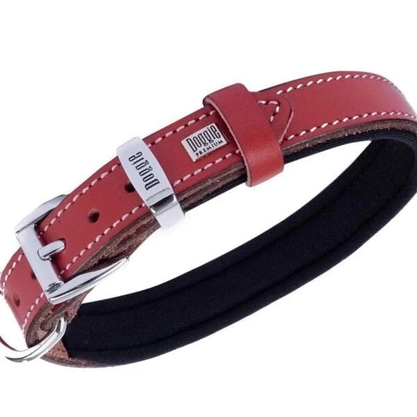 Doggie Comfort Deri Nazar Boncuklu Köpek Boyun Tasması Medium Kırmızı 2x35-40 Cm - 2