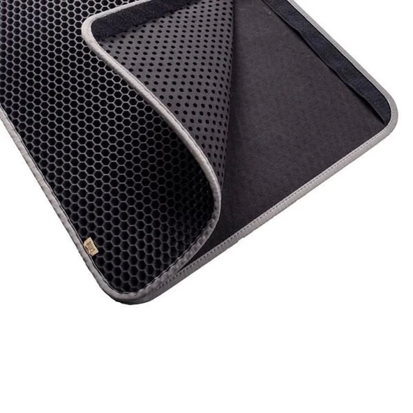 Cattie Altıgen Model Kum Toplayıcı Fonksiyonel Kedi Paspası Large Gri 50x75 Cm - 4