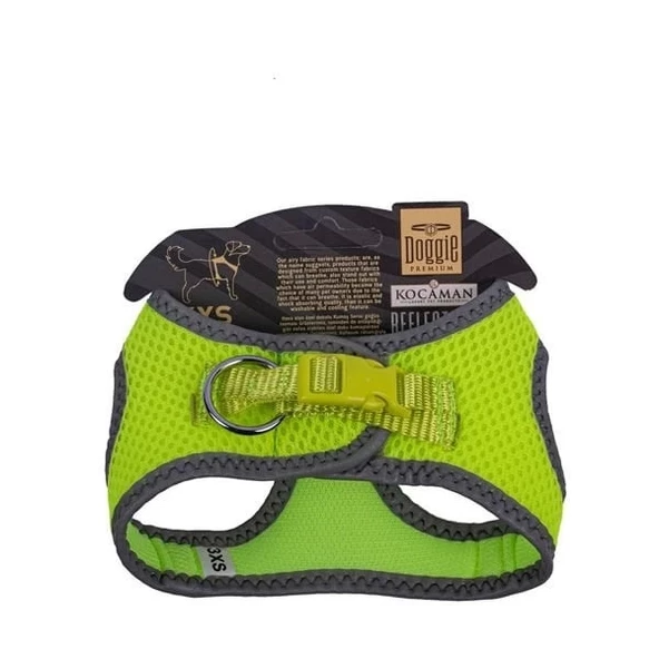 Doggie Havalı Dokuma Reflektör Küçük Irk Köpek Göğüs Tasması Xxxsmall Sarı 22-26 Cm - 2