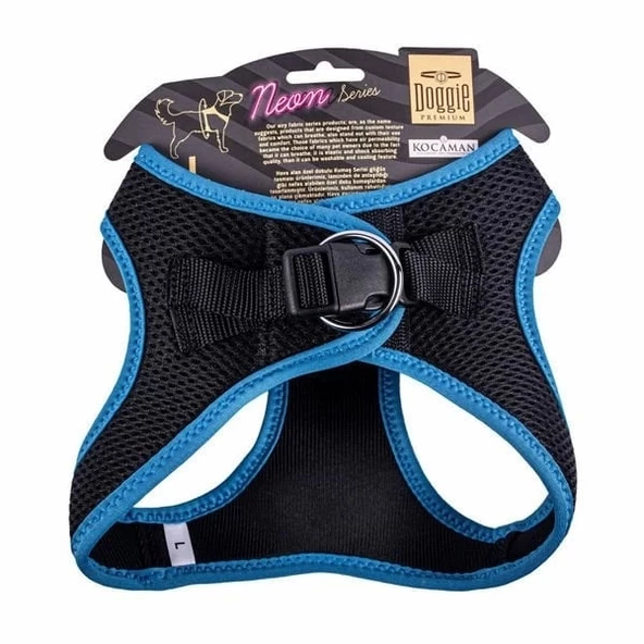 Doggie Havalı Dokuma Neon Küçük Irk Köpek Göğüs Tasması Large Mavi 42-48 Cm - 2