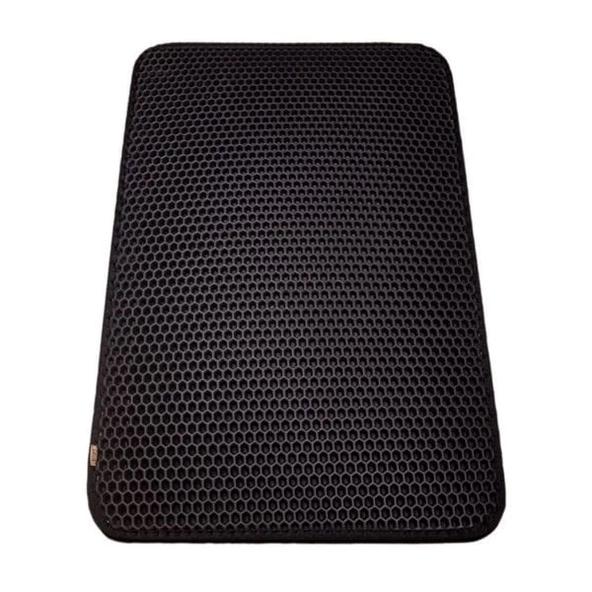 Cattie Altıgen Model Kum Toplayıcı Fonksiyonel Kedi Paspası Large Siyah 50x75 Cm - 2
