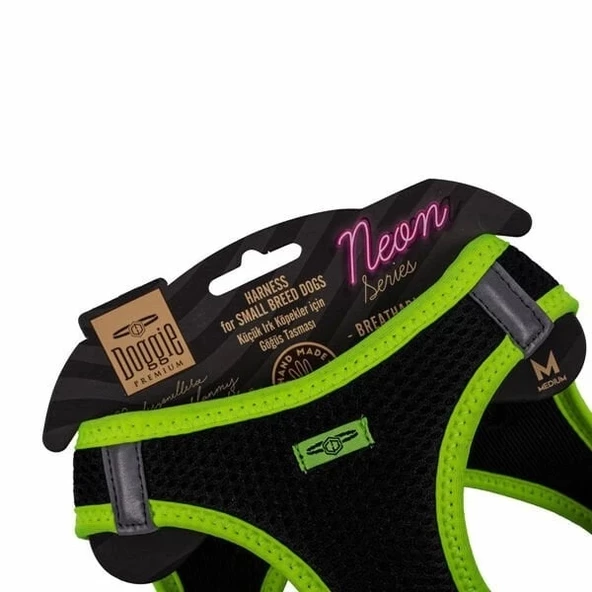Doggie Havalı Dokuma Neon Küçük Irk Köpek Göğüs Tasması Medium Sarı 38-44 Cm - 3