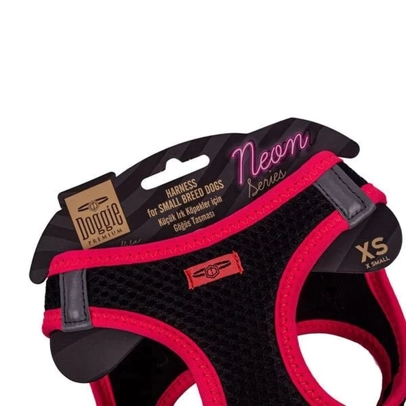 Doggie Havalı Dokuma Neon Küçük Irk Köpek Göğüs Tasması Xsmall Pembe 30-34 Cm - 3