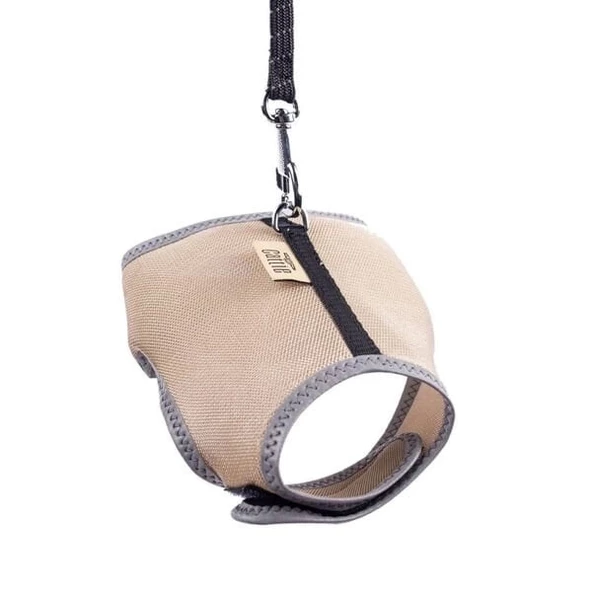 Cattie Havalı Dokuma Kedi Göğüs ve Gezdirme Takımı Small Bej 1x20-30 Cm - 2